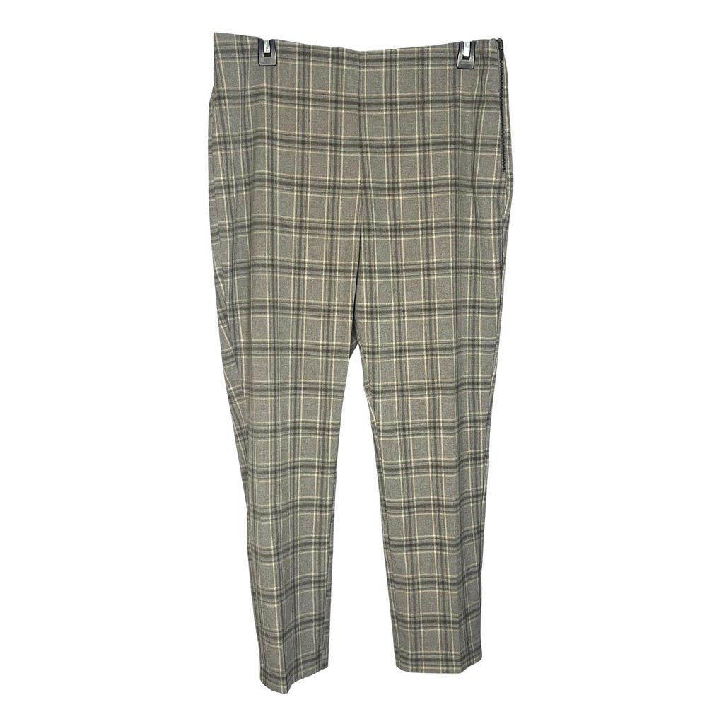 Nine West NWT Women's Side Zip Skinny Plaid Dress Pants 12S Waist 32" Inseam 25